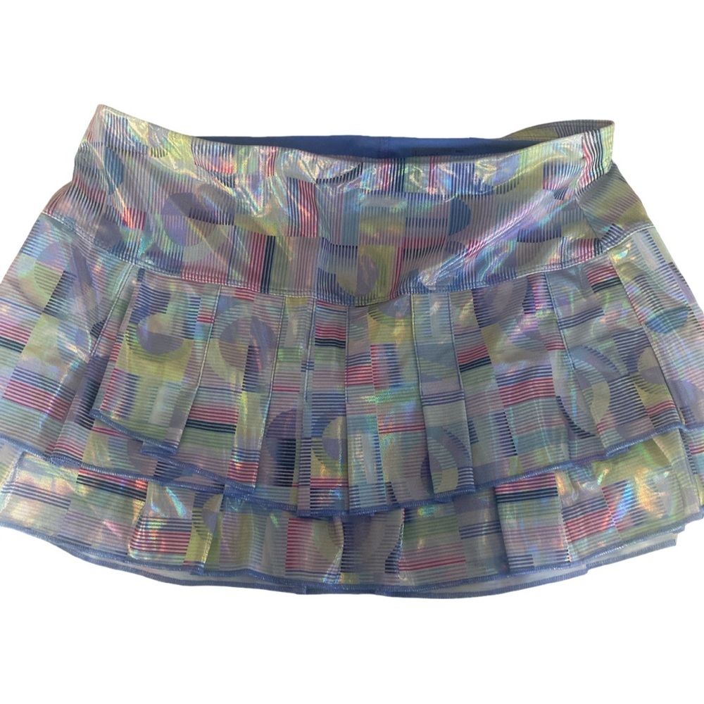 Lucky in Love Iridescent skort - L blue , gray ,nylon spandex